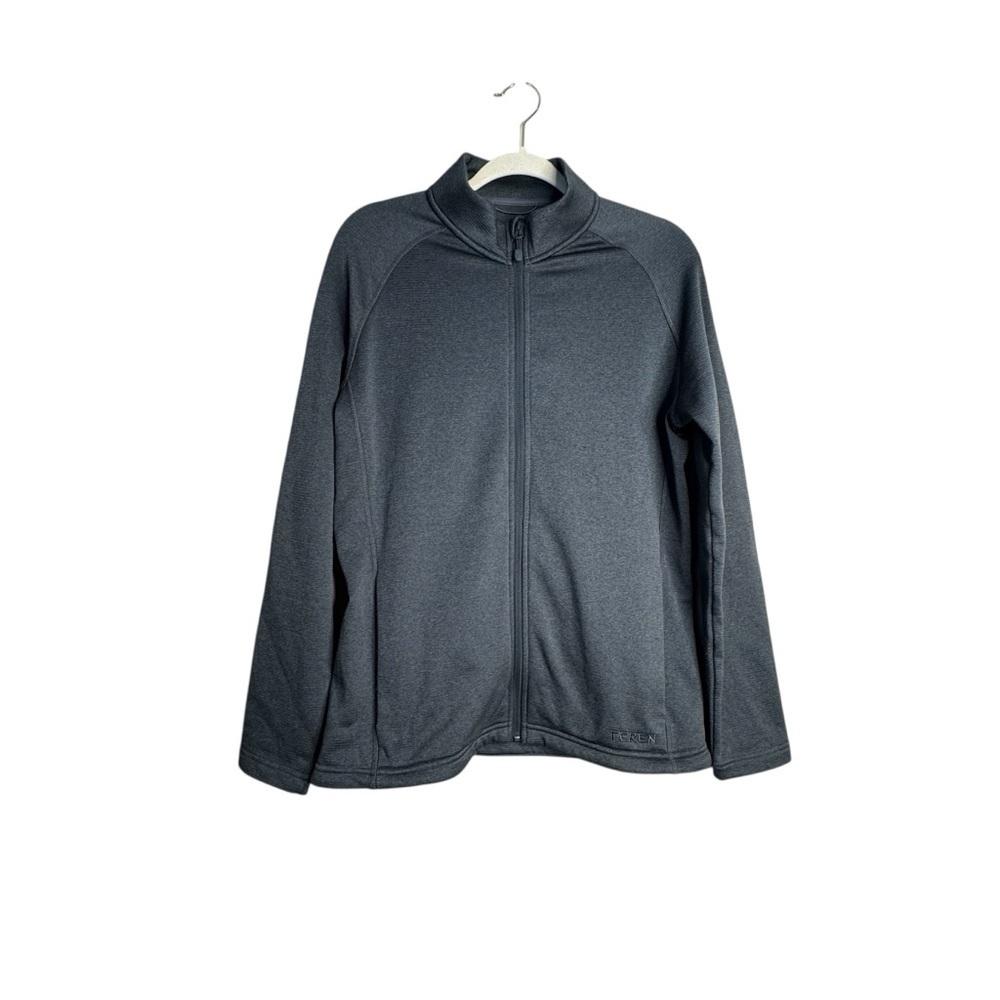 Teren Mens Daily Driver Fleece Mid Layer Size M Lightweight Charcoal Gray